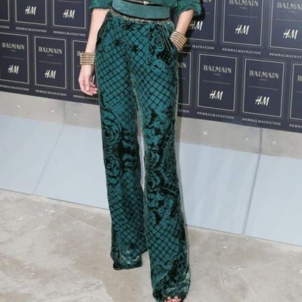 Balmain x HM Collection Velvet Silk Pants